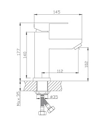 Смеситель для раковины, нержавеющая сталь HB10801